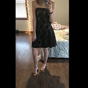 Black lace cocktail party/ evening dress